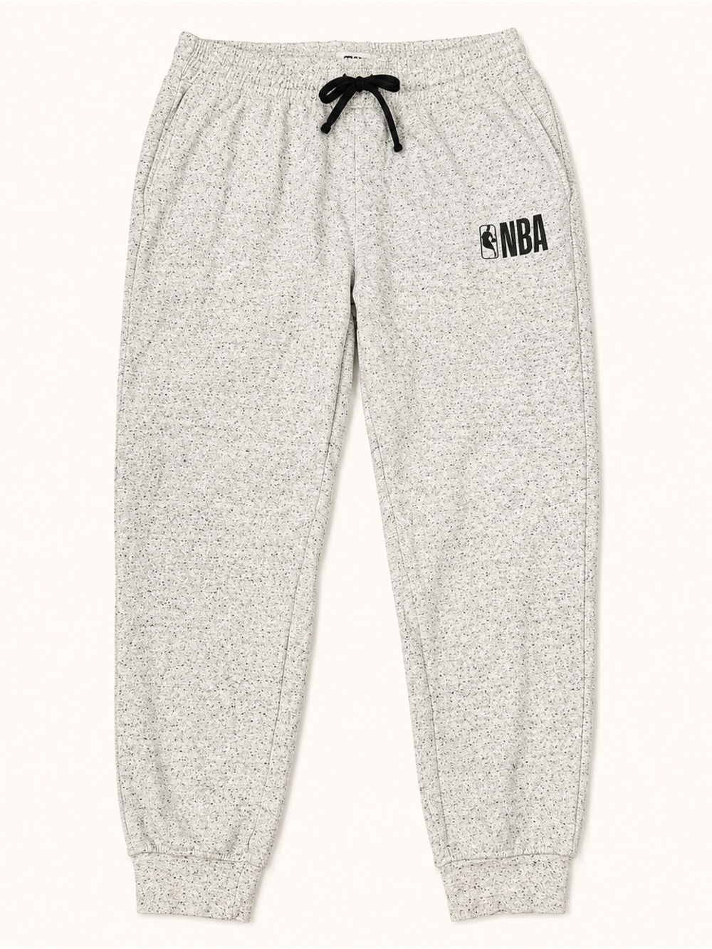 NBA Grey Speckled Jogger Sweatpants with Black Logo
